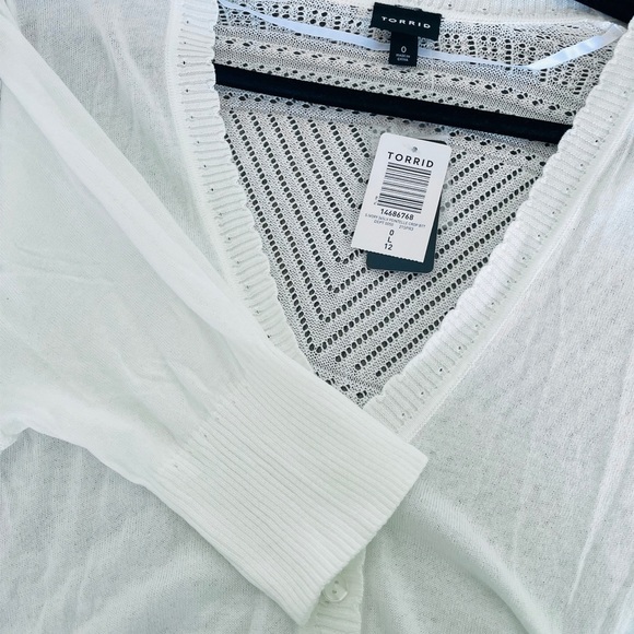 Torrid NWT Lightweight White Cardigan - Picture 3 of 6